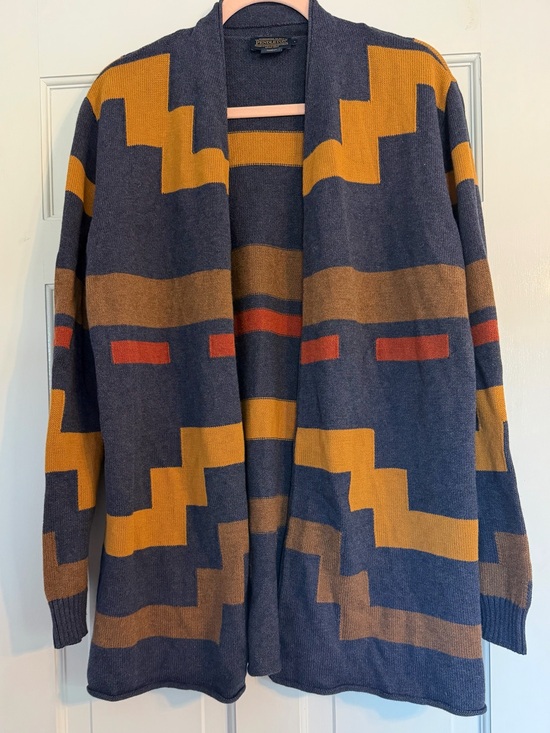 Pendleton Sweaters - Pendleton Imnaha Southwestern Geometric Cotton Wool Cardigan Size L